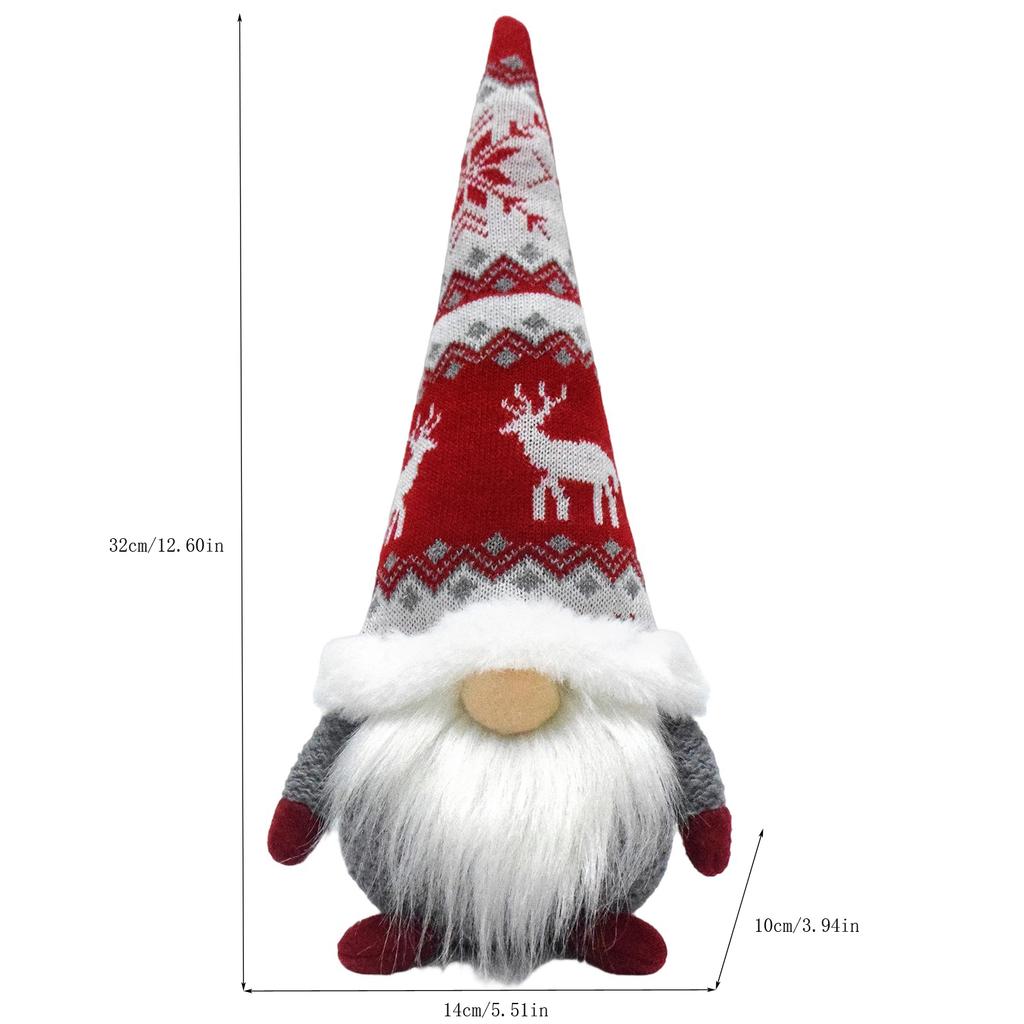 Christmas Gnome Plush Decoration Hanmade Santa Scandinavian Swedish Tomte Doll Gnome Stuffed Figurine For Home Tabletop Shelf