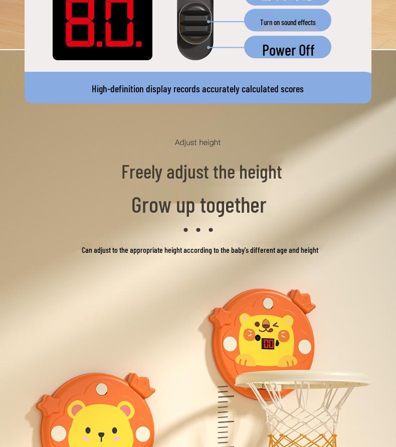 Foldable Indoor Basketball Hoop Toy for Kids - Scoring and Storage