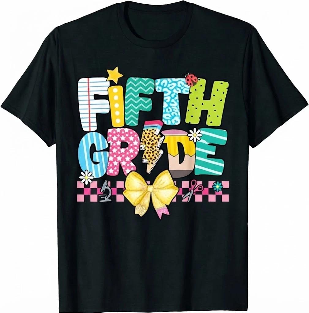 5th Grade For Girl Boys Teacher Fifth Grade Back To School T Shirt 3XL