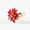 6pcs Christmas Flowers Napkin Rings Alloy Table Decoration Holders For Holiday Wedding Anniversary Dinner