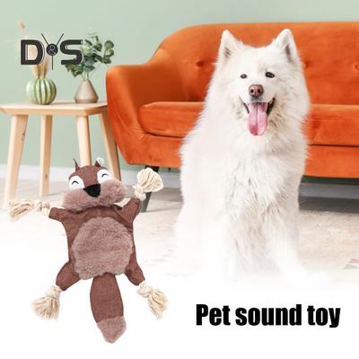Husdjursleksak Plysch räv tvättbjörn Ekorreform Hundtuggleksak Interaktiv Pet Squeak Toy Bittålig Tandrengöring Leksak för katter Hundar