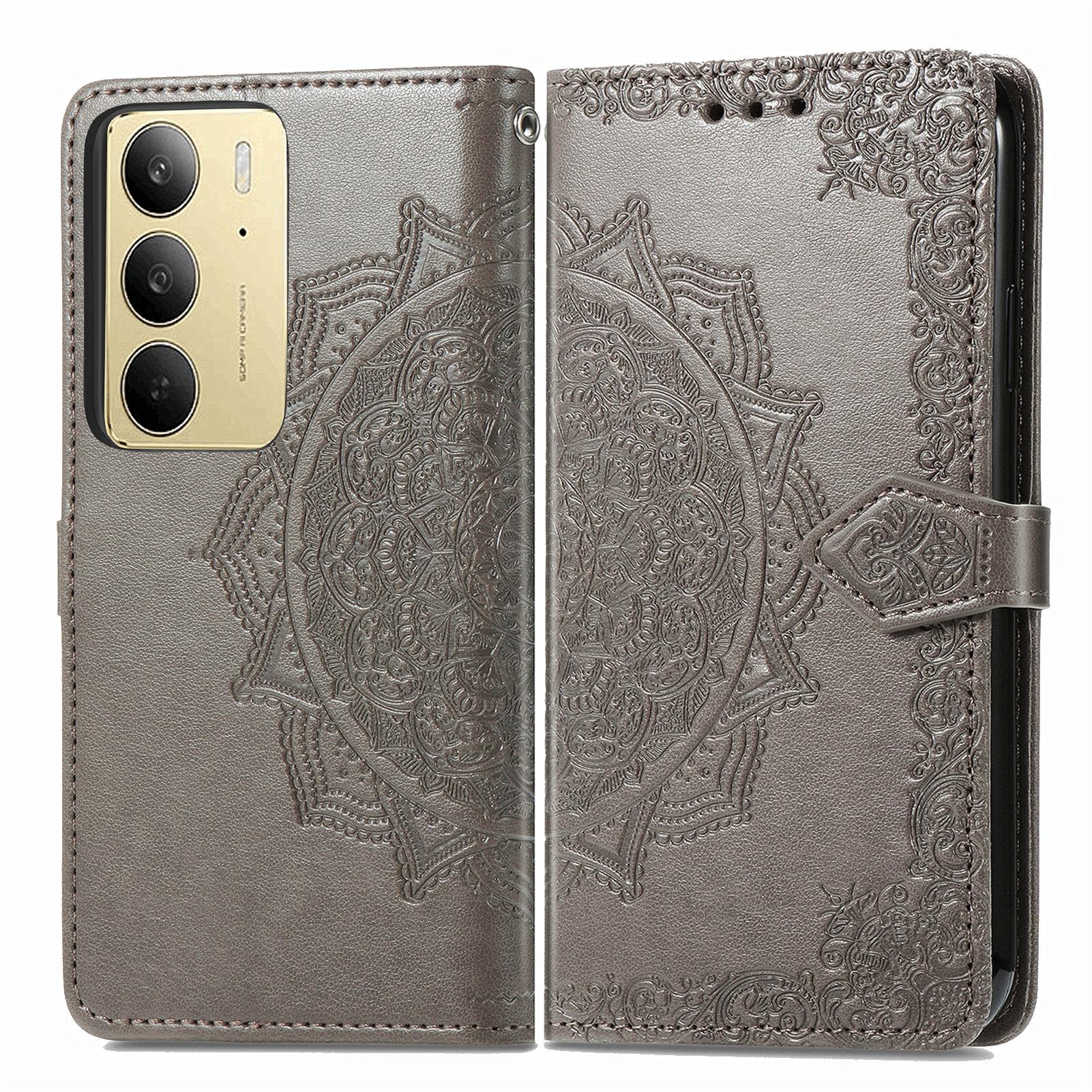 

For Realme C75 Wallet Case Mandala Flower Leather Phone Cover Stand Purple