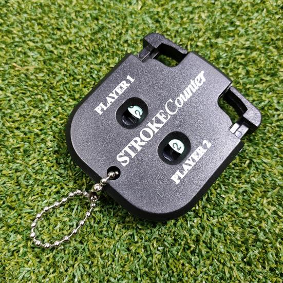 Portable Golf Score Counter Clicker, 2 Player Stroke Counter Scorer Indicator, Mini Square Score Keeper for Golf Training Competitions & Games