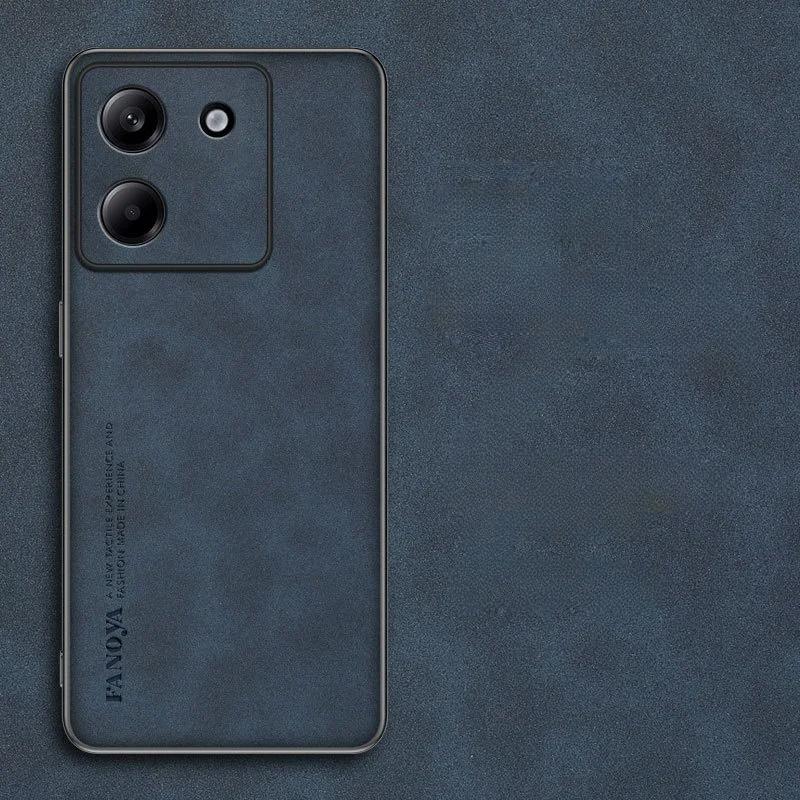 Kožené pouzdro z jehněčí kůže na telefon pro POCO M7 Pro X7 M6 Pro 4G 5G Matný nárazuvzdorný silikonový měkký zadní kryt