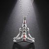 Collana Meditazione Guarigione Buddha Reiki Yoga Sette Chakra per Donne Gioielli Accessori Regali con Ciondolo Zircone Cristallo 7 Colori