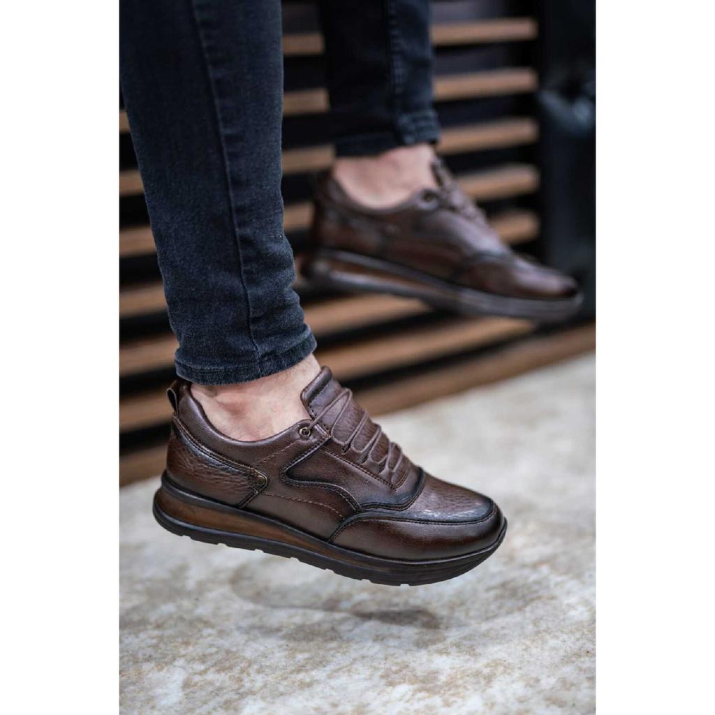 Men's Black Lace-up Casual Orthopedic Comfortable Sneaker Nk1056