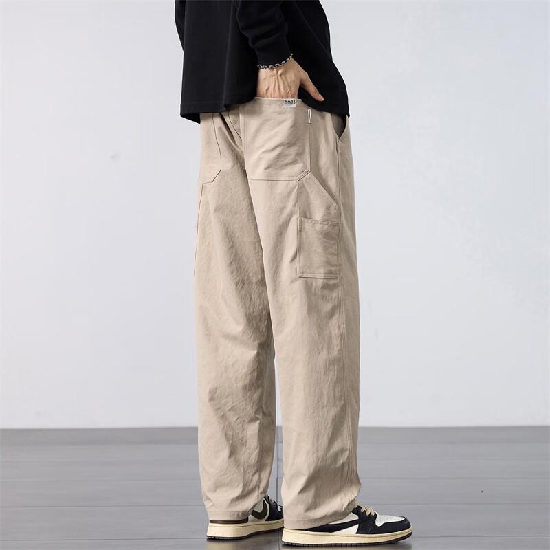MARK FAIRWHALE Men's Casual Loose Straight Workwear Pants