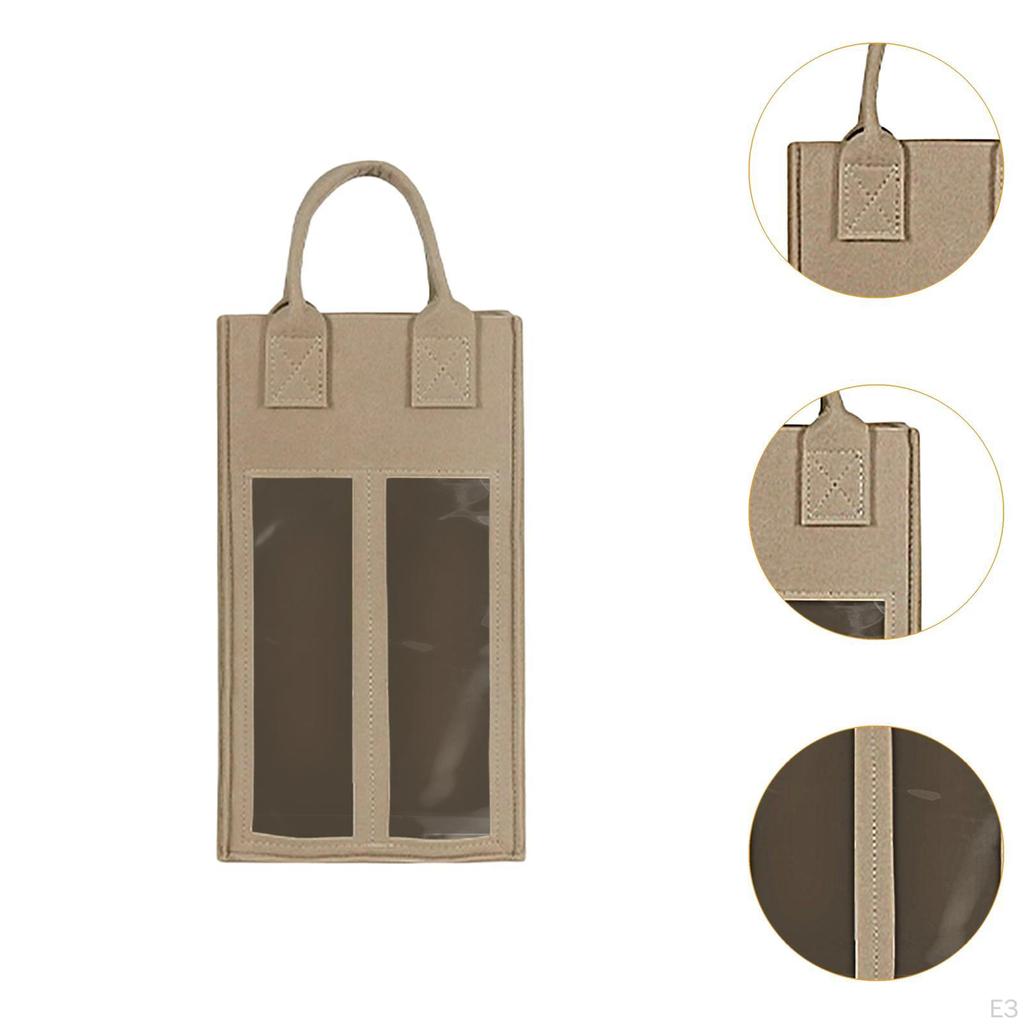 2 Bottles Wine Gift Bag Bottle Felt Tote for Valentines Wedding Birthday