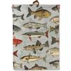Vintage Fishery Hand Painting Different River Fish Art Print Flannel Blanket Soft Throw Couch Camping Travel Indoor Home Decor