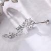 Flower Shaped Anti allergy Copper Belly Navel Ring Plating Body Piercing Jewelry Silver