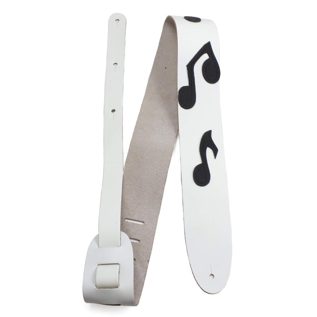 LEATHER STRAP WHT Perri's 2.5" BLK/NOTES P25MN-1253 []