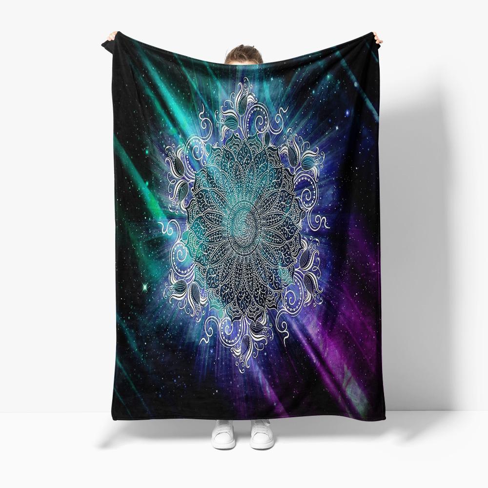

Cosmic Galaxy Mandala Blanket Space Star Night Duvet Cover Fleece Throw for Bedroom Sofa Decoration Gift 75x100cm