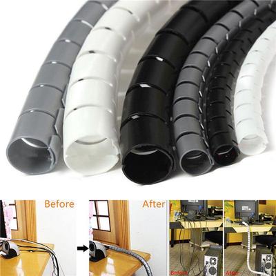 1M 10/25Mm Cable Spiral Wrap Tidy Cord Wire Banding Loom Storage Organizer Tool