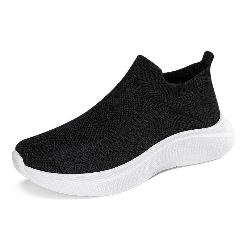 Large Size Men's Shoes Lightweight Soft Sole Popcorn Shock Absorption One Pedal Sports Casual Socks Shoes Breathable Couple