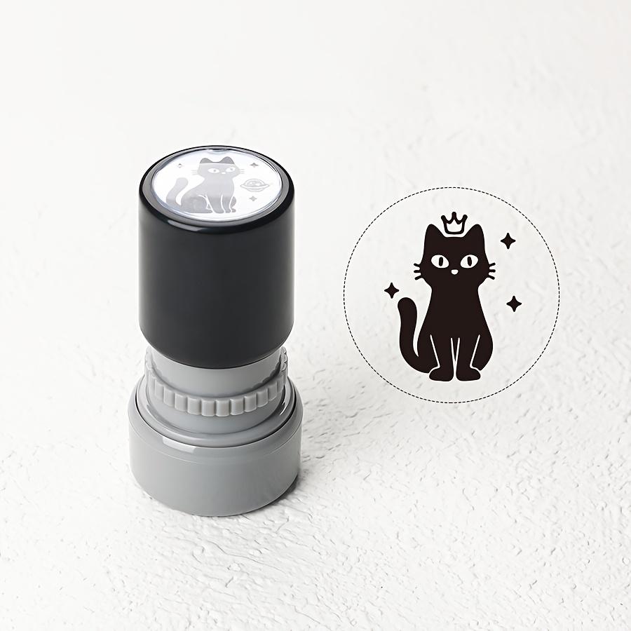 1 Set Cute Black Cat Photosensitive Stamps, Cartoon Cat Pattern Decorative Stamps for Scrapbooking, Notes and DIY Handmade Craft