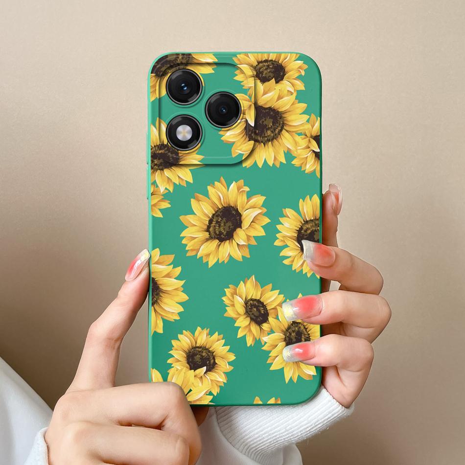 Case For Honor 400 Lite Candy Painted Flowers Phone Cover Soft Liquid Silicone Upgrade Camera Protection Shockproof Back Covers