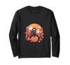 Cute Samurai Kid Halloween Pumpkin Japanese Theme Long Sleeve T-Shirt