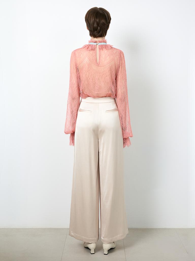 Loe Belle Beige Wide-Leg Pants