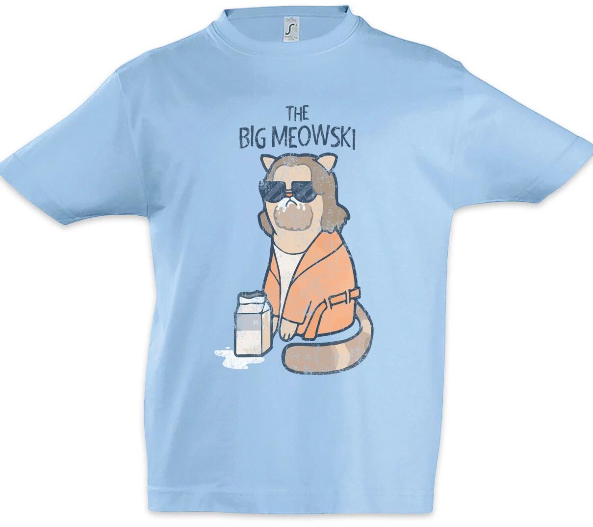 The Big Meowski Kids Boys kids boys T-Shirt Cat Lebowski Dude Fun Cat Cats Love 160