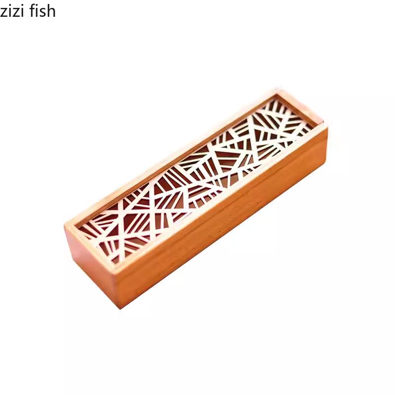 Rectangular Hollow Wood Plate Dry Ice Tray Wood Box Dim Sum Dish Dining Plates Dessert Plate Sushi Plates Fruit Bowl Snack Tray