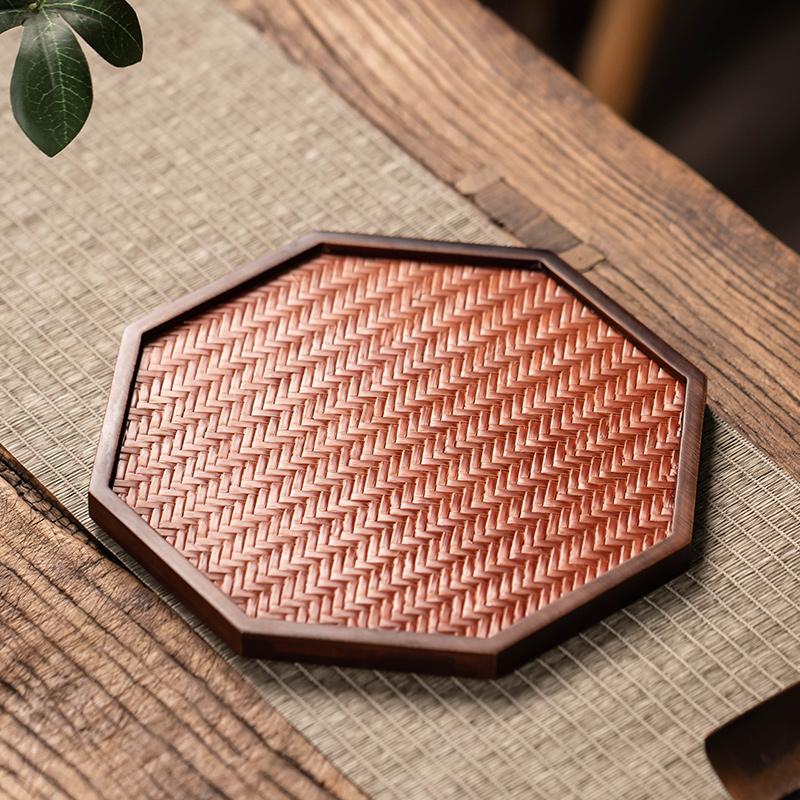 

Chinese Bamboo Weaving Dry Soaking Table Household Teapot Tea Tray Tea Shop Waterproof Small Tea Table Teaset Accessories