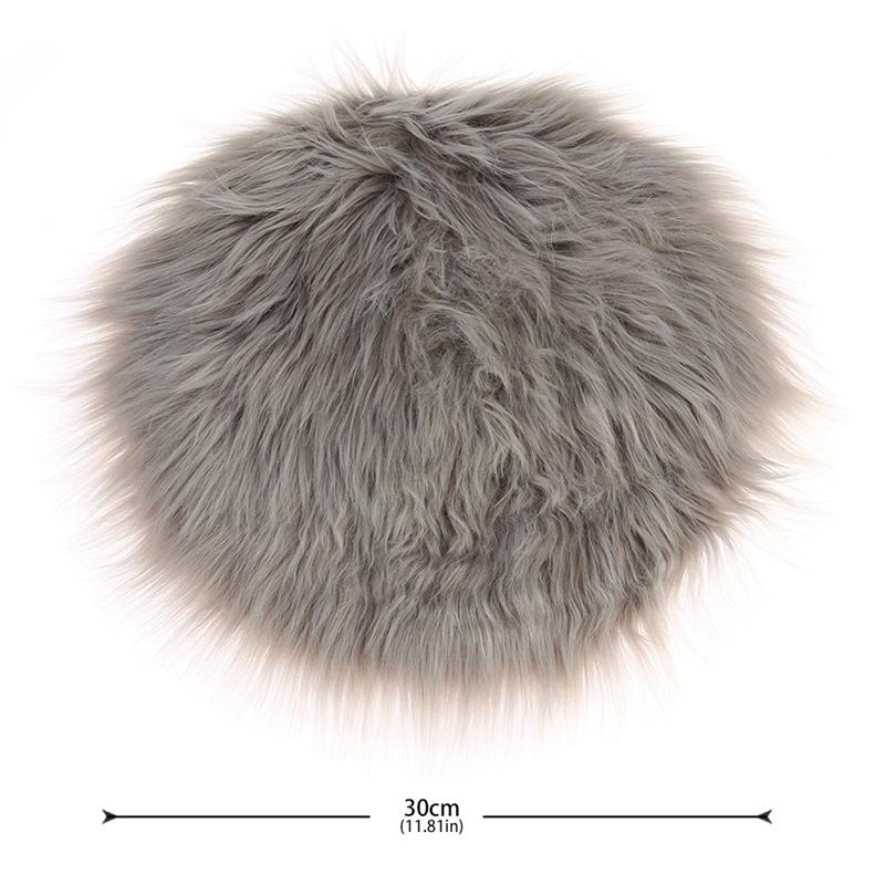 30cm Long Plush Round Carpet Imitation Wool Solid Color Simple Round Pad Dressing Table Floor Pad Floor Mat Bedroom