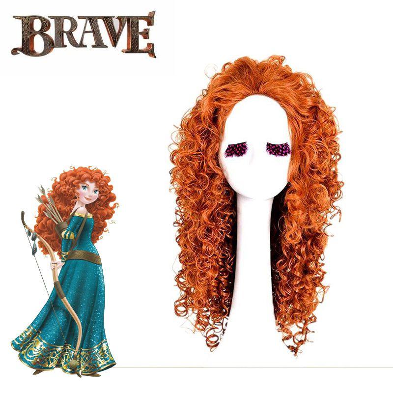 Merida Brave Cosplay Wig Long Curly Hair For Halloween Carnival Comic Con