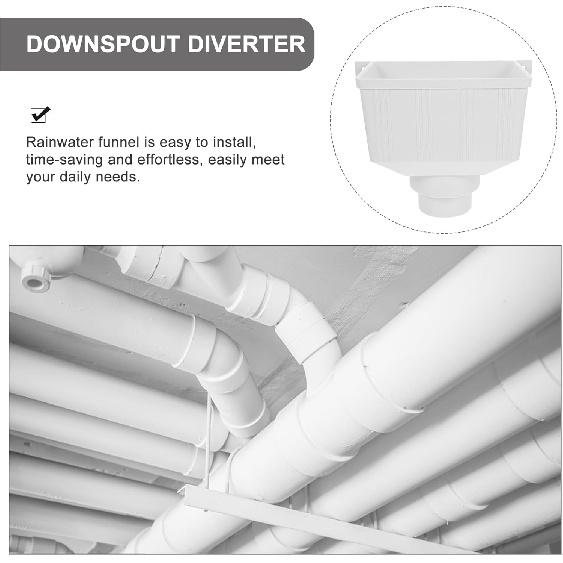 Gutter Downspout Adapter Downspout Drainage Connector Rainwater Gutter Rainwater Diverter for Outdoor Downpipe Gutter Accessory