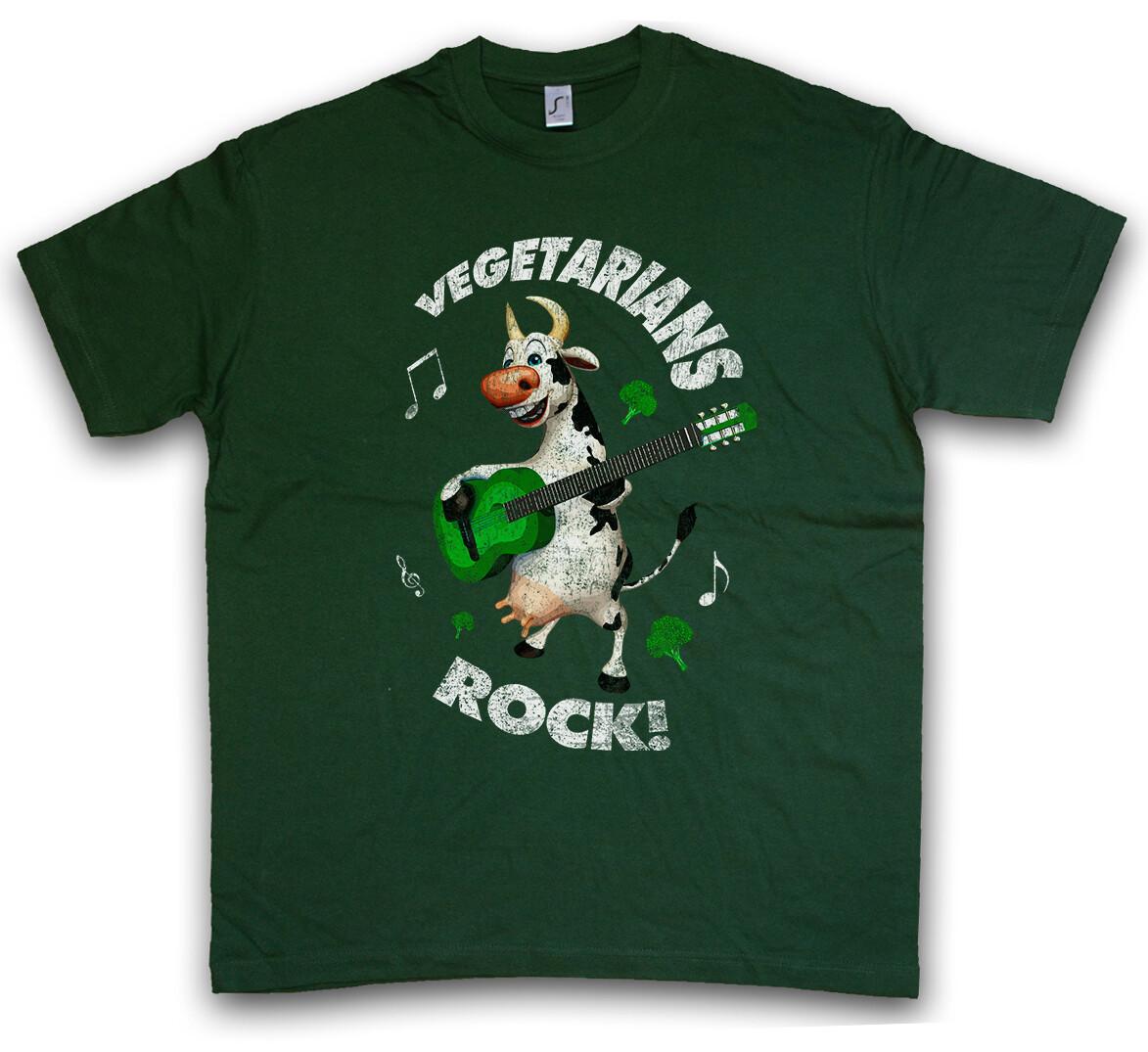 VEGETARIANS ROCK T-SHIRT Cow Cow Vegan Vegetarian Vegetarian- M