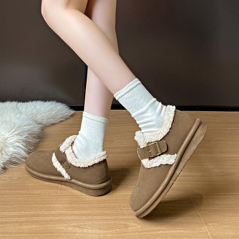Thick-soled Winter Velvet Women's Cotton Shoes Thickened To Keep Warm 2025 Winter New Soft-soled Casual Shoes Cotton Shoes BN5801