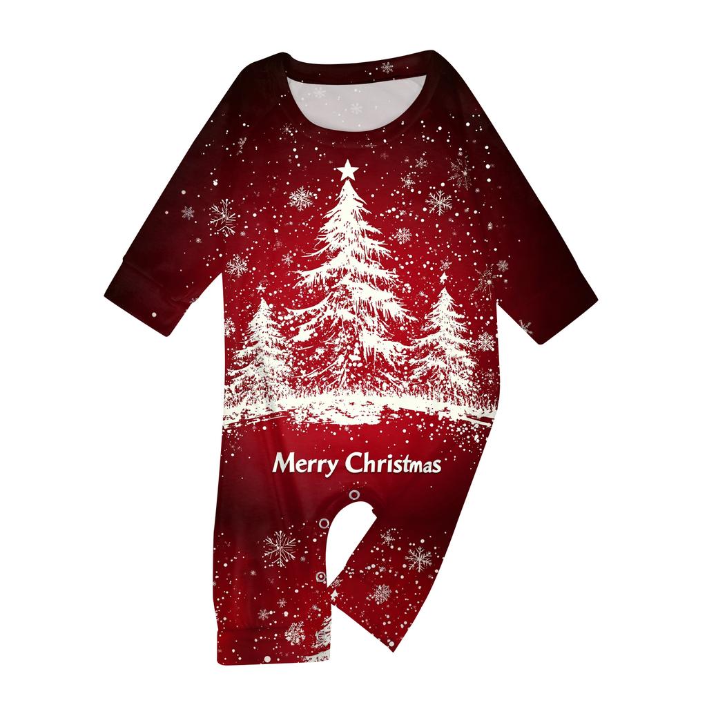 Christmas Print Family Outfit Long Sleeve Top + Pants Set Family Outfit