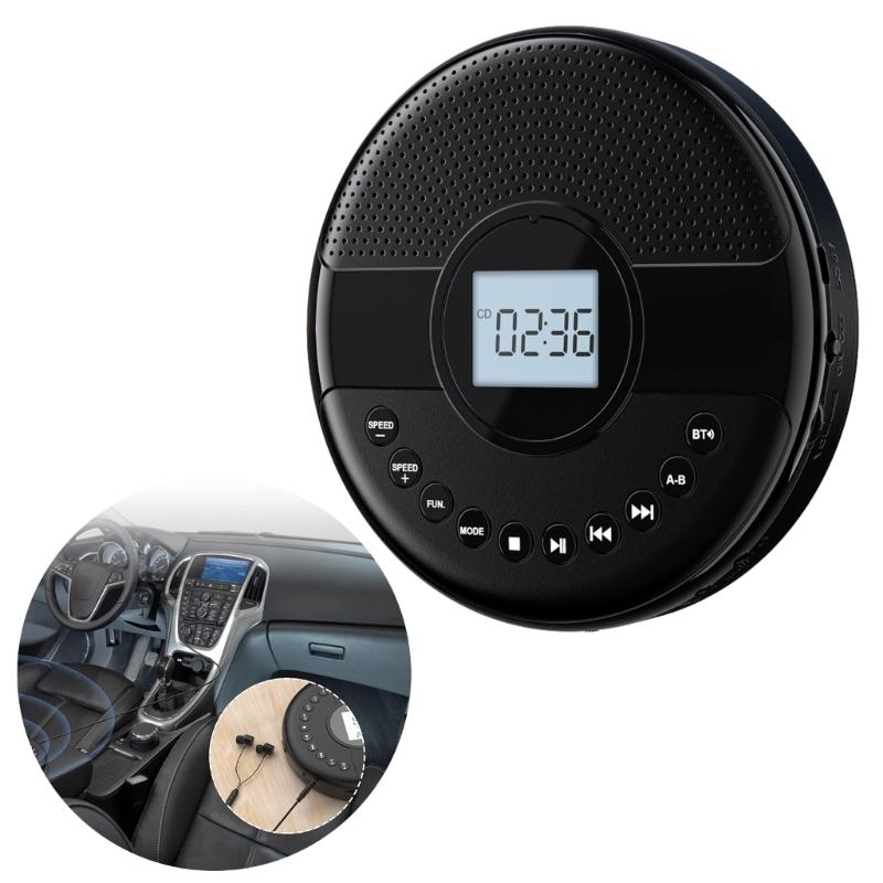 Discman Player Double Speaker Portable  Player Built-in 1500mAh Rechargeable Battery with AUX Cable for Car