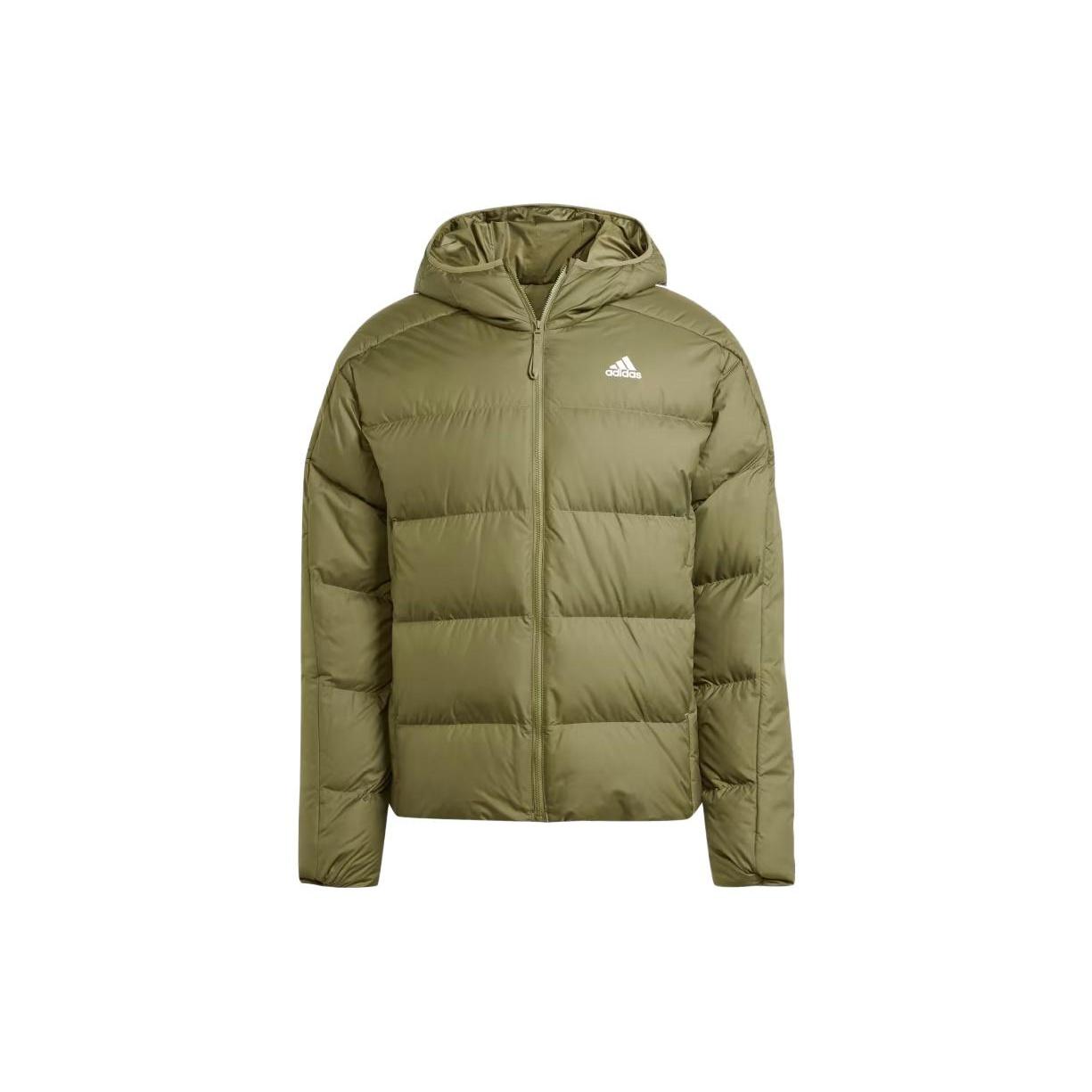 adidas Midweight Down Hooded Jacket  Olive Green  Men s IK3214 XXL