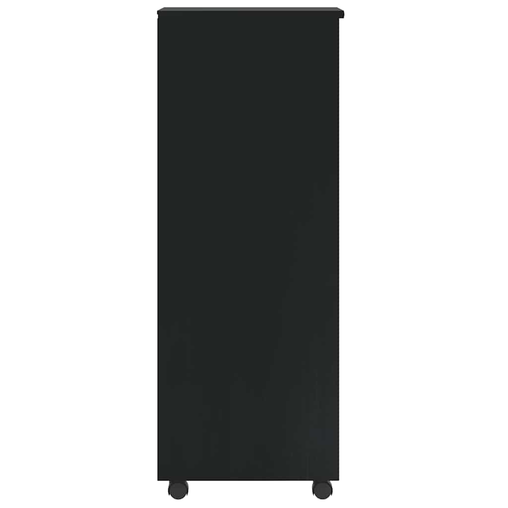 MOSS Mobile Drawer Cabinet In Black Solid Pine Wood