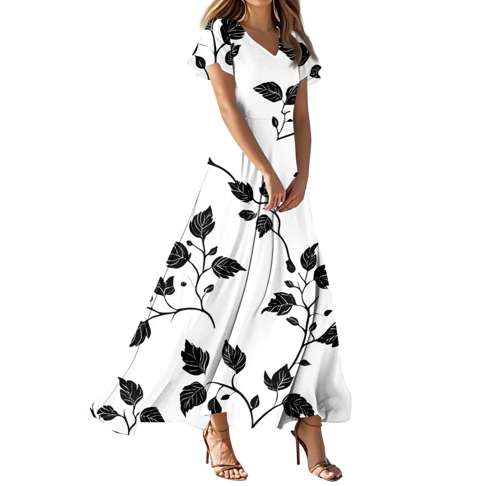 

Платья для женщин, летние, повседневные, на пуговицах, с V-образным вырезом, с коротким рукавом, для работы, платья S