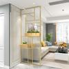 Modern Nordic Glass Partition Screen with Iron Art and Stainless Steel Washstand for Luxury Living Room and Entryway