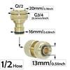 1 Set 1/2 Zoll 5/8 Zoll 3/4 Zoll Schlauch Schnellkupplung Messing 1/2 3/4 Gewinde 16mm Nippelverbinder Gartenbewässerungsschlauch-Fitting