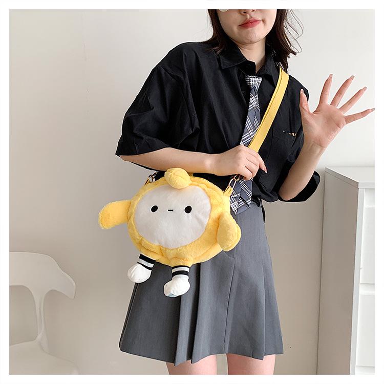 Korean Style Cute Bear Plush Crossbody Handbag for Girls