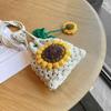 Knitted Sunflower Shoulder Bag Drawstring Handwoven Knit Bag Hand Knitted Bag  Kids