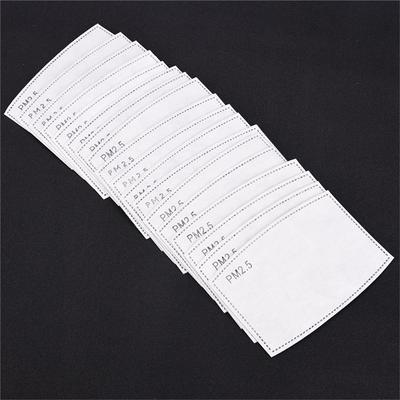 50 Stück Erwachsenen PM2.5 Aktivkohlefilterpapier Schutz-Gesichtsmaske Filtereinsatz