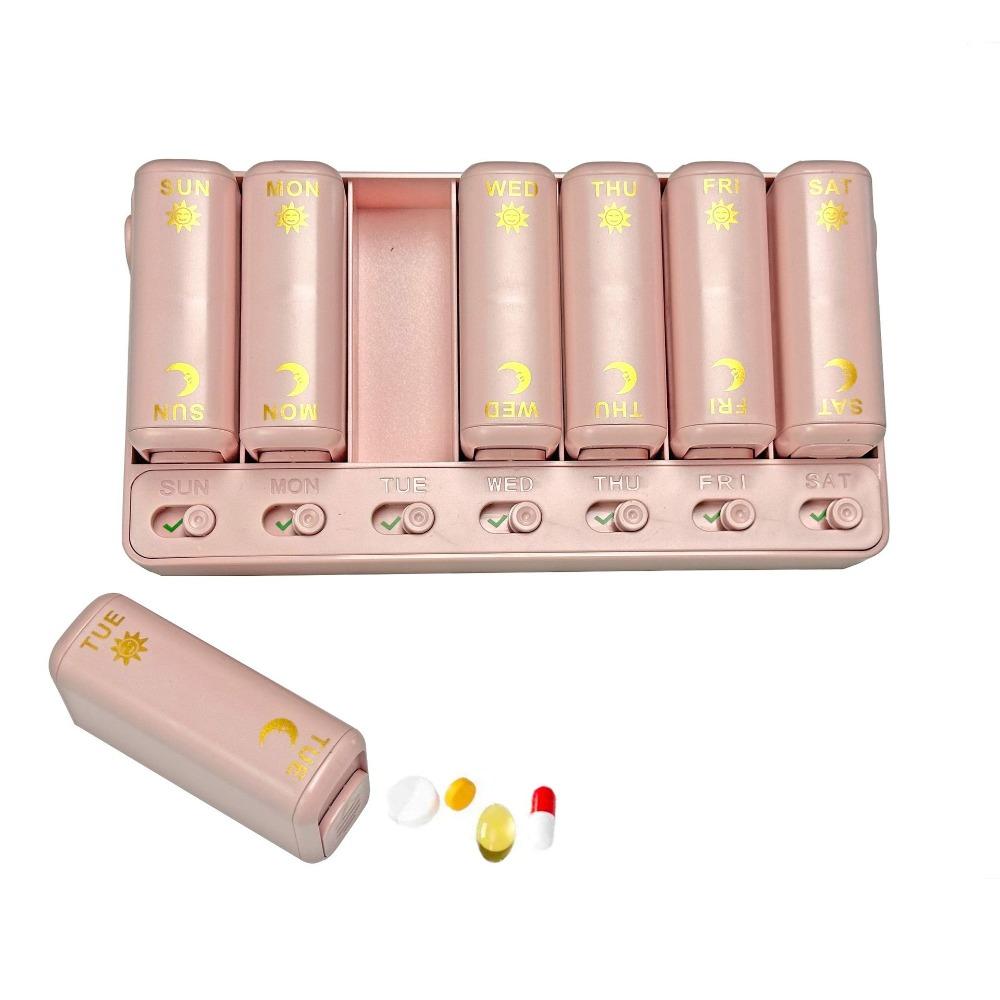 Two Time a Day Pill Organizer AM PM Travel Medicine Box Weekly Pill Box  Medication Reminder