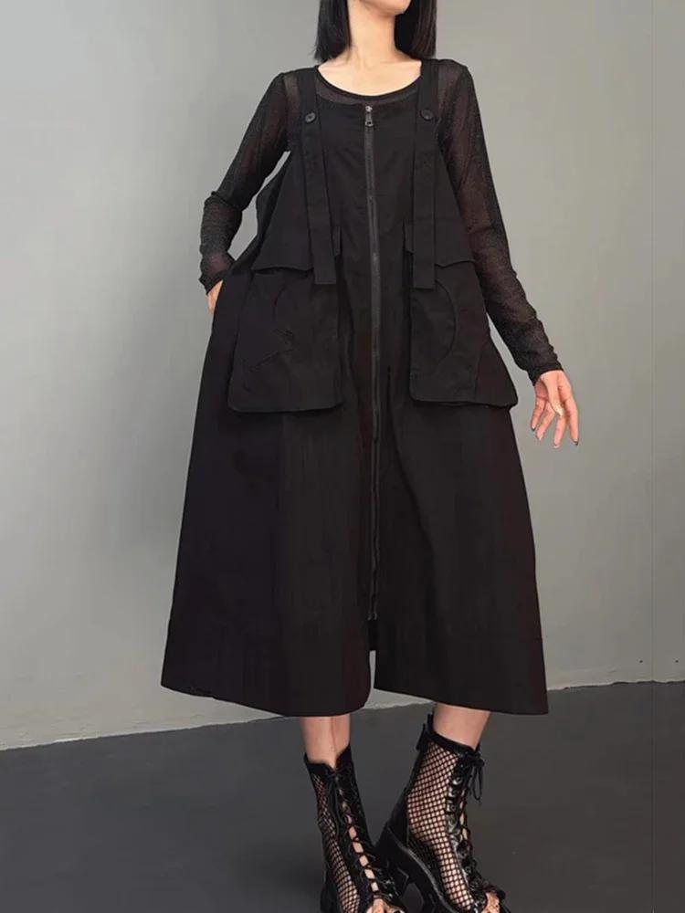 Xitao Solid Color Spaghetti Strap Female Dress HQQ2400