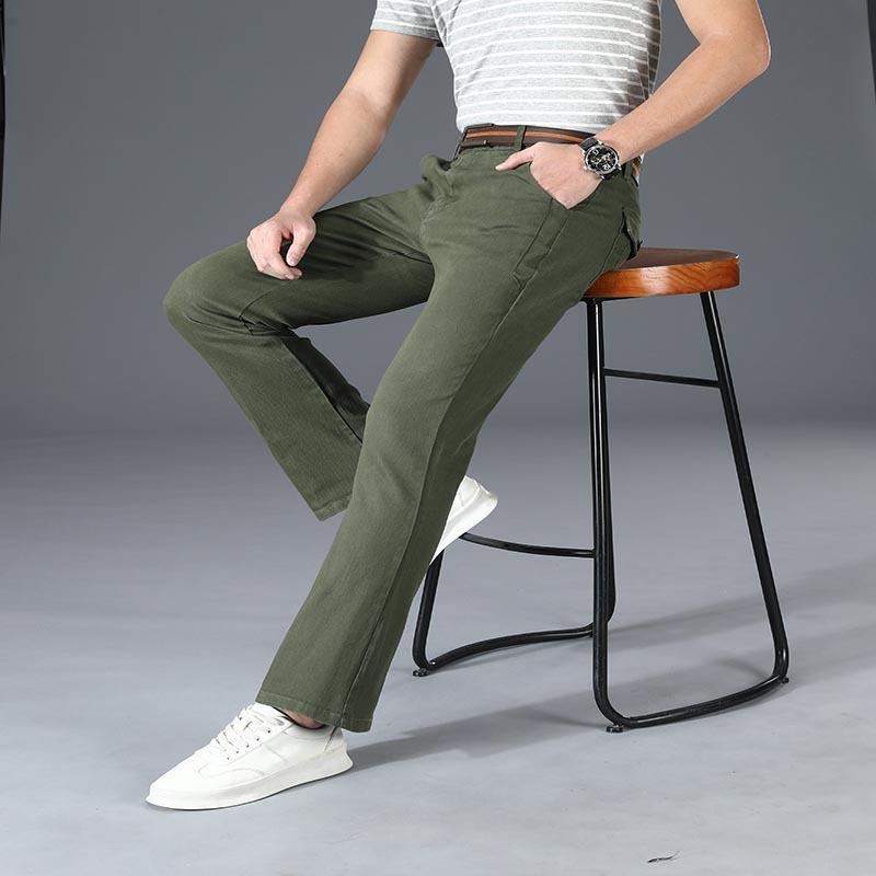 Men's Micro-Flare Casual Trousers Korean Style Trendy Stretch Slim-Fit Men's Flared Pants