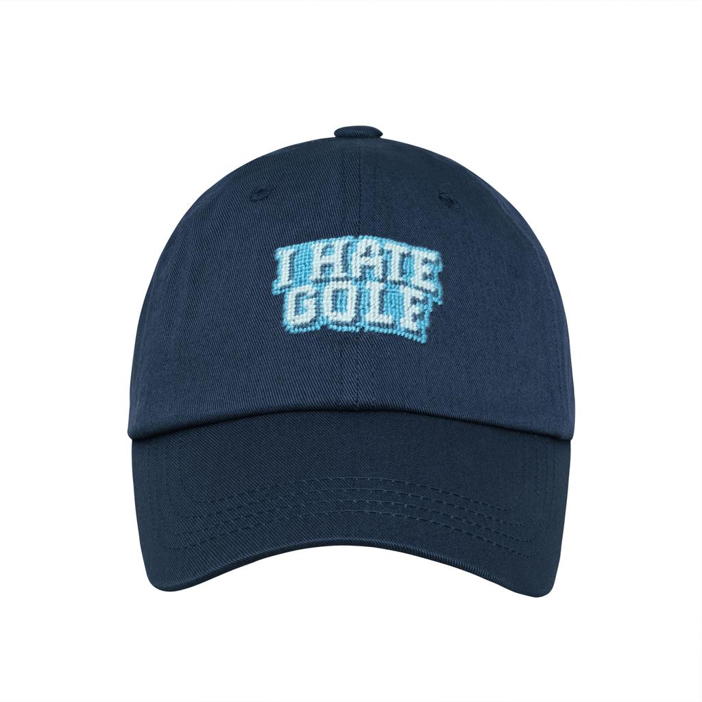 LOLONG I Hate Golf Needlepoint Hat (Navy)