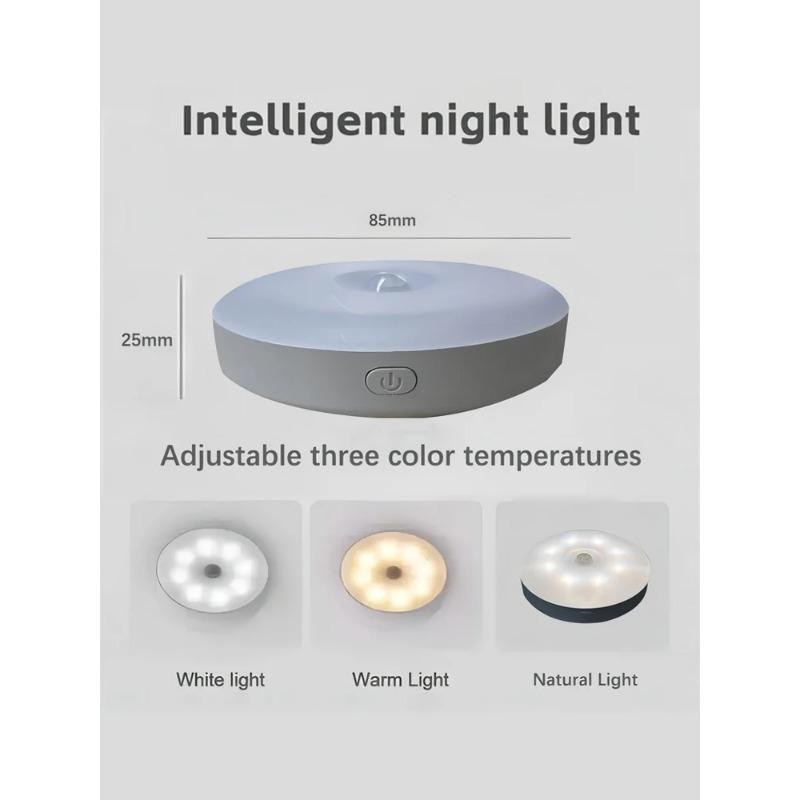 

Светодиодный интеллектуальный датчик человеческого тела Ночной светильник Аварийное автоматическое освещение USB зарядка Беспроводной магнитный присоска Использование Ночной светильник