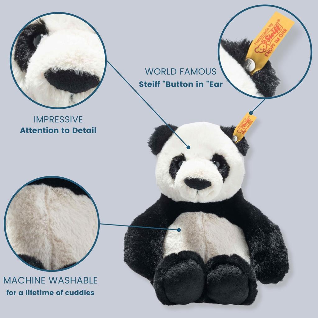 Steiff Cuddly Friends Min the 075650 Japanese Panda, 27cm, [Official Product]