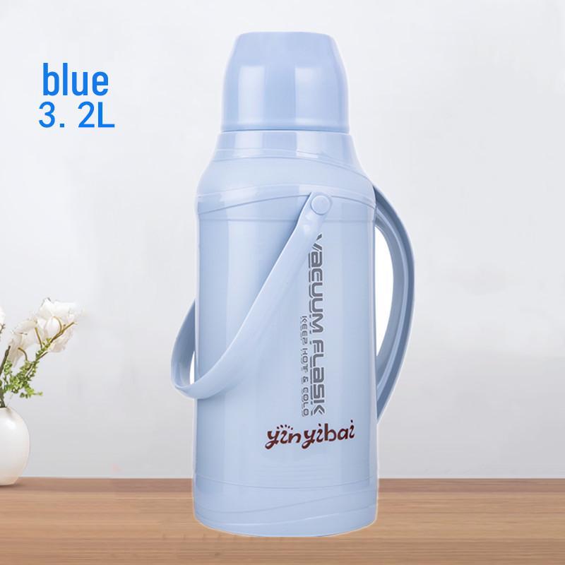 Large Leather-Covered Thermos Flask for Home or Dorm Use - Keeps Tea Warm, Plastic Exterior, Ideal for Students