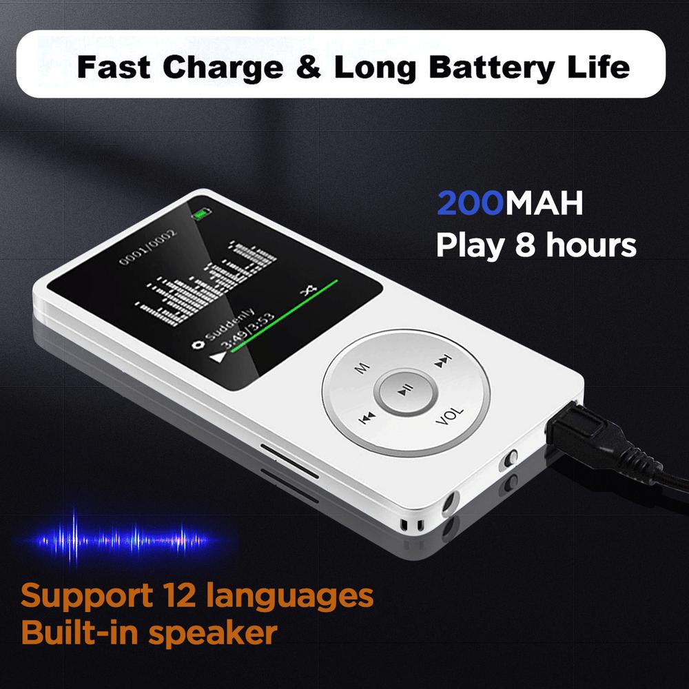 16GB Bluetooth MP3 Player HIFI Sport Music Speakers MP4 Media FM Radio Recorder