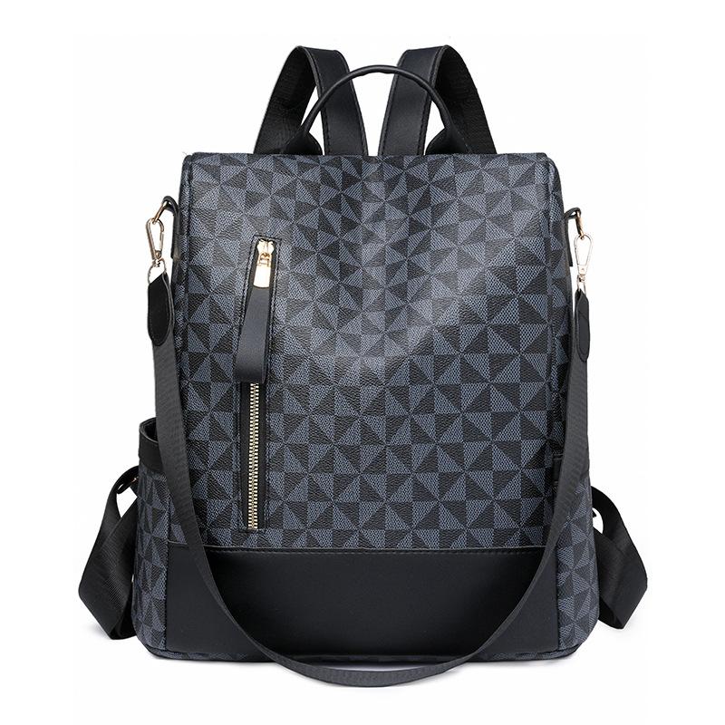 Fashion printed backpack women's new Korean version large capacity retro anti-theft backpack multi-purpose leisure travel bag