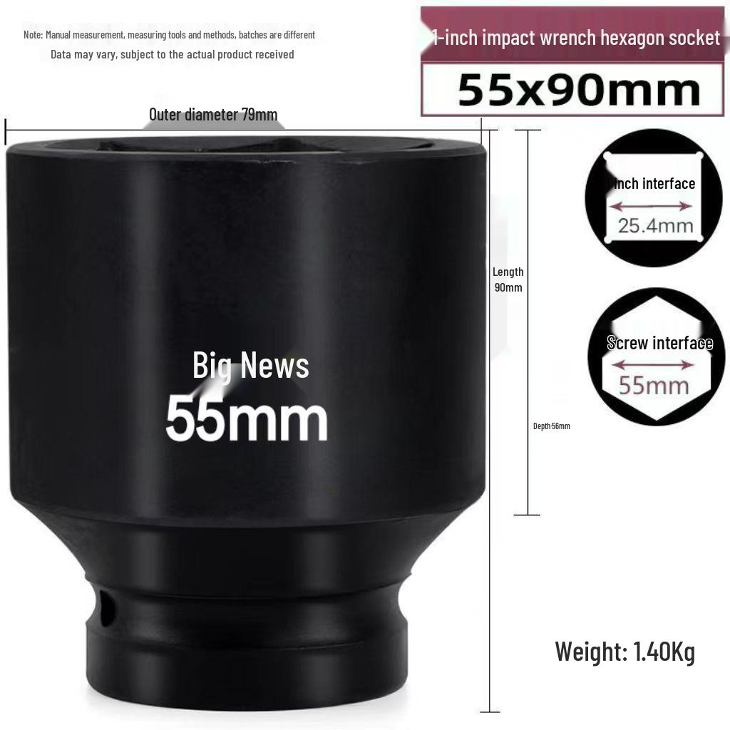 1-Inch Heavy-Duty Air Impact Wrench with Extended Electric Pneumatic Socket for Truck Tires